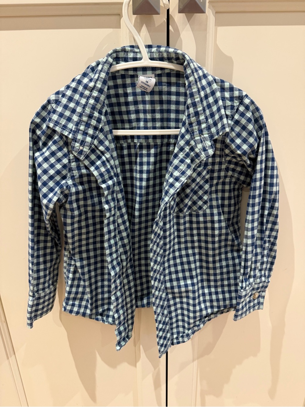 Old navy 3t navy & light blue Gingham Button-Up Shirt